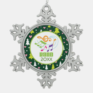 Personalisiertes marschierendes schneeflocken Zinn-Ornament