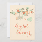 Personalisiertes Mason Jars Blumenkämme Brautparty Einladung (Vorderseite)