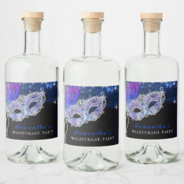 Personalisiertes Masquerade Party Alkoholflaschenetikett