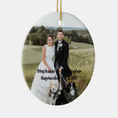 Personalisiertes, maßgeschneidertes Hochzeitsfest Keramik Ornament (Rechts)