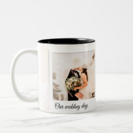 Personalisiertes maßgeschneidertes Hochzeitsszenar Zweifarbige Tasse