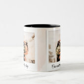 Personalisiertes maßgeschneidertes Hochzeitsszenar Zweifarbige Tasse (Mittel)