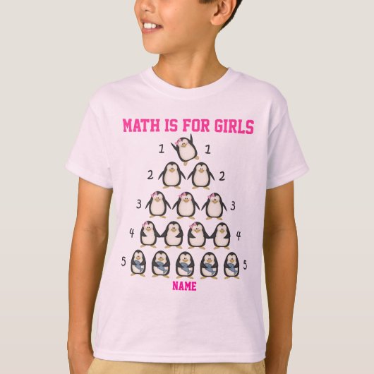 Personalisiertes Mathe ist für Mädchen, T-Shirt (Vorderseite)