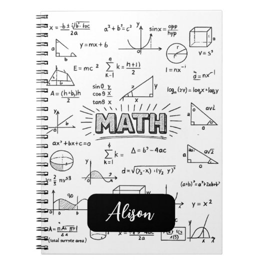 Personalisiertes Mathematik-Notizbuch-Design Klass Notizblock (Vorderseite)