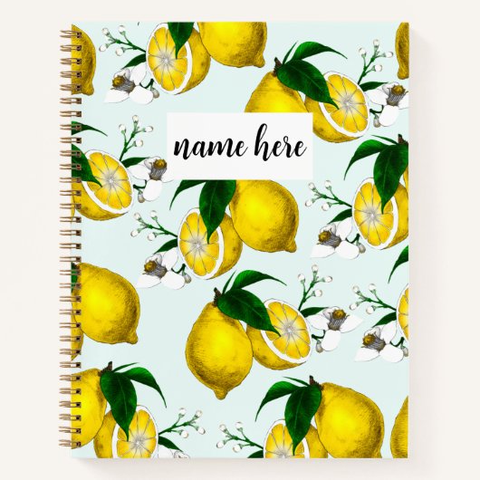 Personalisiertes Mediterrane Lemons-Notebook Notizblock (Vorderseite)