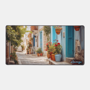 Personalisiertes Mediterranean Island Street Desk Schreibtischunterlage