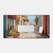 Personalisiertes Mediterranean Island Street Desk  Schreibtischunterlage (Tastatur & Maus)