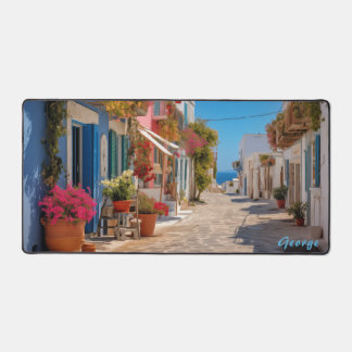 Personalisiertes Mediterranean Island Street Desk Schreibtischunterlage