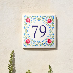 Personalisiertes mediterranes Granatapfel-Design Fliese