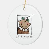 Personalisiertes Medium Skin Tone Baby Face Baby 1 Keramik Ornament (Links)