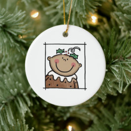 Personalisiertes Medium Skin Tone Baby Face Baby 1 Keramik Ornament