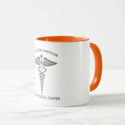 Personalisiertes medizinisches Caduceus Symbol Tasse (VorderseiteRechts)