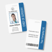 Personalisiertes medizinisches Mitarbeiter Foto ID Ausweis (Front & Back)