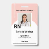 Personalisiertes medizinisches Personal Foto ID Ro Ausweis (Vorderseite)