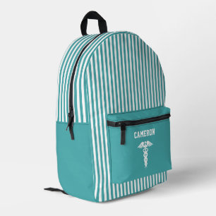 Personalisiertes medizinisches Symbol Aquamarin St Bedruckter Rucksack