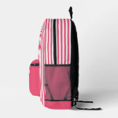 Personalisiertes medizinisches Symbol rosa Streife Bedruckter Rucksack (Rechts)
