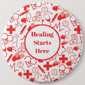 Personalisiertes medizinisches Thema Gesundheitswe Button (Vorderseite)