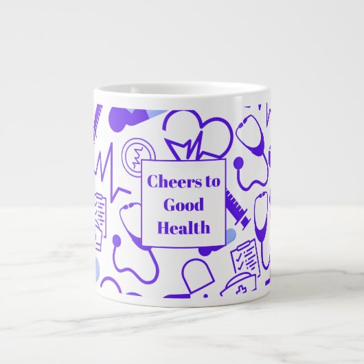 Personalisiertes medizinisches Thema Gesundheitswe Jumbo-Tasse (Vorderseite)