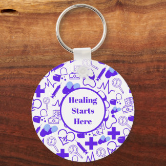 Personalisiertes medizinisches Thema Gesundheitswe Schlüsselanhänger