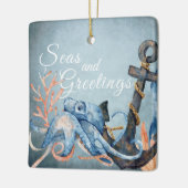Personalisiertes Meer und Grüße Octopus Strand Keramikornament (Links)
