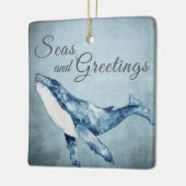 Personalisiertes Meer und Grüße Weihnachten Keramikornament (Links)