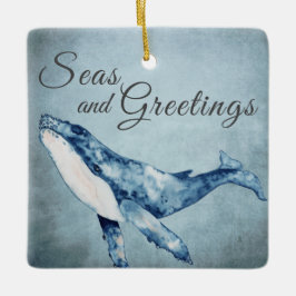 Personalisiertes Meer und Grüße Weihnachten Keramikornament