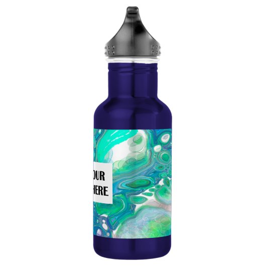 Personalisiertes Meerglas Digitale Abstrakte Kunst Edelstahlflasche (Rechts)