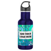 Personalisiertes Meerglas Digitale Abstrakte Kunst Edelstahlflasche (Vorderseite)