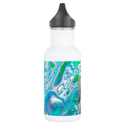 Personalisiertes Meerglas Digitale Abstrakte Kunst Edelstahlflasche (Links)