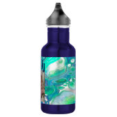Personalisiertes Meerglas Digitale Abstrakte Kunst Edelstahlflasche (Rechts)