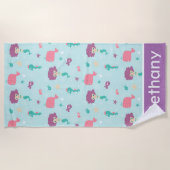 Personalisiertes Meerjungfernmuster Strandtuch (Vorderseite)