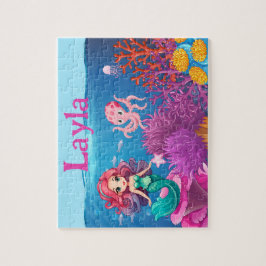 Personalisiertes Meerjungfrau-Kinder-Namen-Puzzle Puzzle