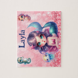 Personalisiertes Meerjungfrau-Kinder-Namen-Puzzle Puzzle