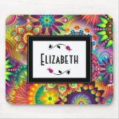 Personalisiertes, mehrfarbiges Art Deco Muster Mousepad (Vorne)