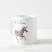 personalisiertes mehrfarbiges Einhorn Kaffeetasse (Vorderseite Links)