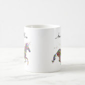 personalisiertes mehrfarbiges Einhorn Kaffeetasse (Mittel)