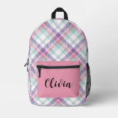 Personalisiertes mehrfarbiges Kariert Bedruckter Rucksack (Vorderseite)