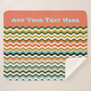 Personalisiertes mehrfarbiges Wavy Zigzag-Muster Sherpadecke