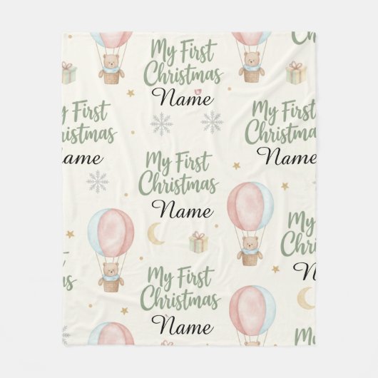 Personalisiertes Mein erstes Weihnachten Namens-An Fleecedecke (Vorderseite)