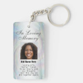 Personalisiertes Memorial Angel Wings Foto hinzufü Schlüsselanhänger (Rückseite)