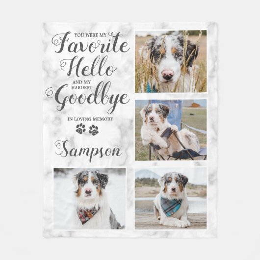 Personalisiertes Memorial Fleecedecke (Vorderseite)