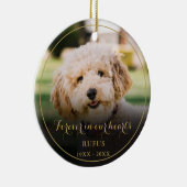 Personalisiertes Memorial-Foto Gold-Script Keramik Ornament (Rechts)