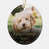 Personalisiertes Memorial-Foto Gold-Script Keramik Ornament (Links)