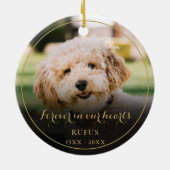 Personalisiertes Memorial-Foto Gold-Script Keramik Ornament (Hinten)