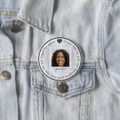 Personalisiertes Memorial Foto Heart Monogram Button (Beispiel)