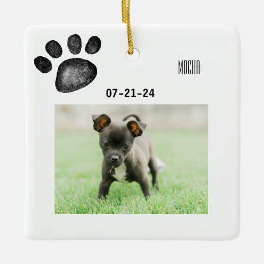 Personalisiertes -Memorial-Foto Keramikornament (Vorderseite)