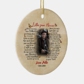 Personalisiertes Memorial Foto Ornament Brief von (Rechts)