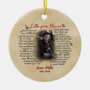 Personalisiertes Memorial Foto Ornament Brief von