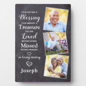 Personalisiertes Memorial Gedicht Beileid 3 Foto Fotoplatte (Vorderseite)