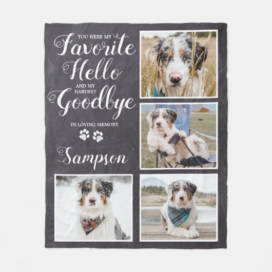 Personalisiertes Memorial Keepake Foto Collage Fleecedecke (Vorderseite)
